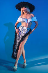 CALL ME WILD FUR TRIM BELT SKIRT