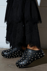 AZALEA WANG DARWIN STUD FLAT CLOG IN BLACK