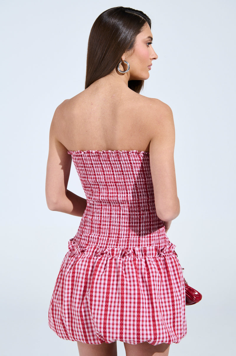 CENTRAL PARK GINGHAM MINI DRESS
