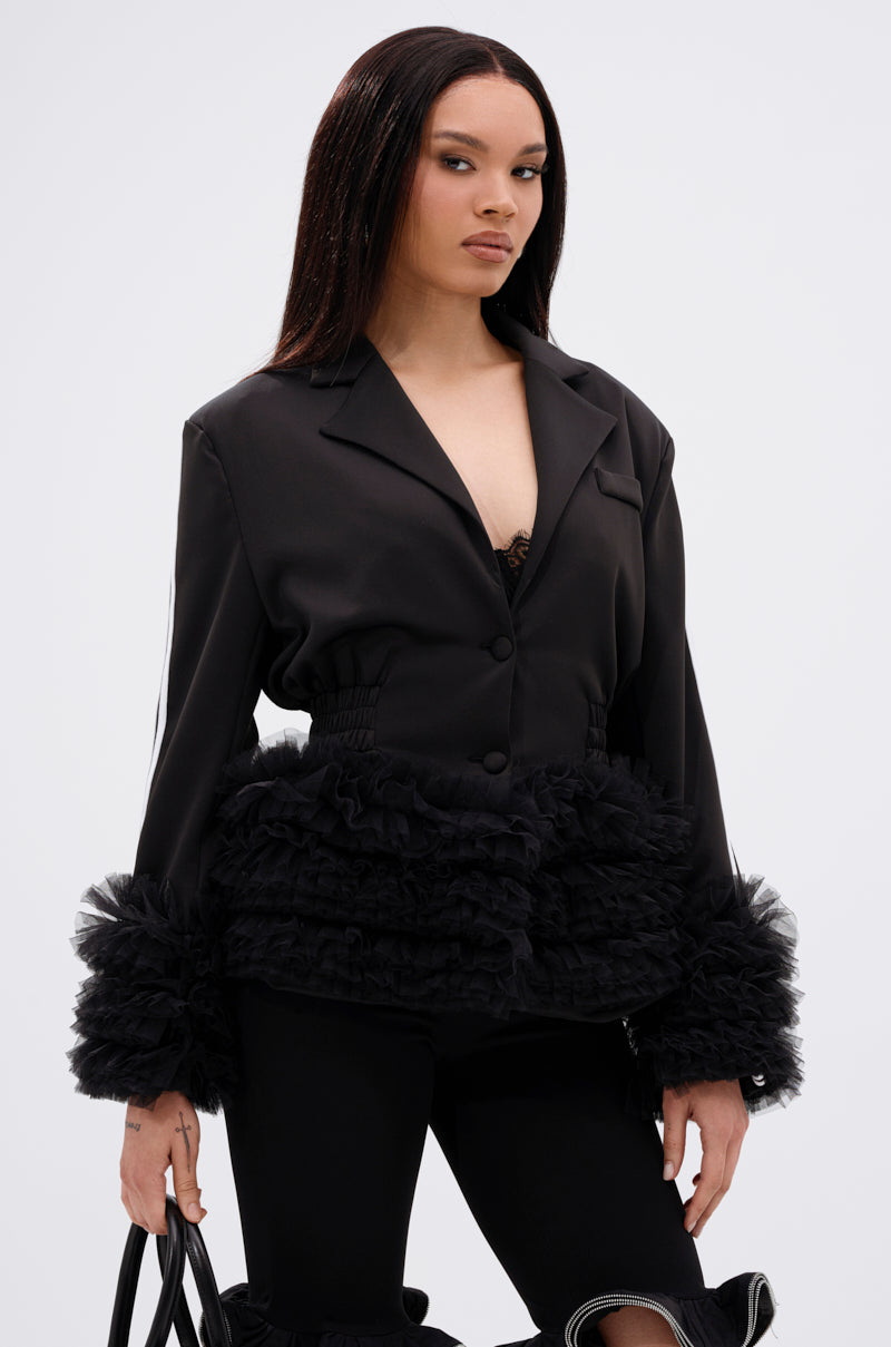 BIG HIT TULLE TRIM BLAZER