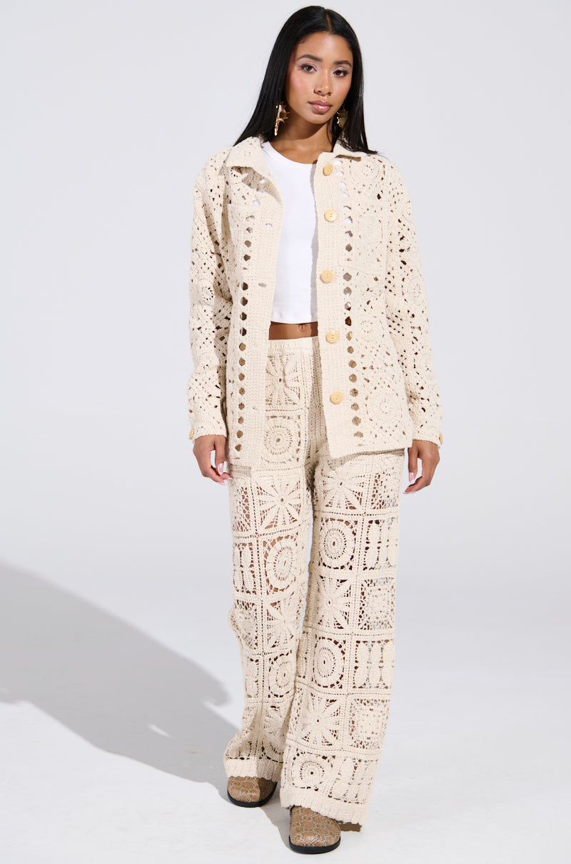 CROCHET KNIT BUTTON UP