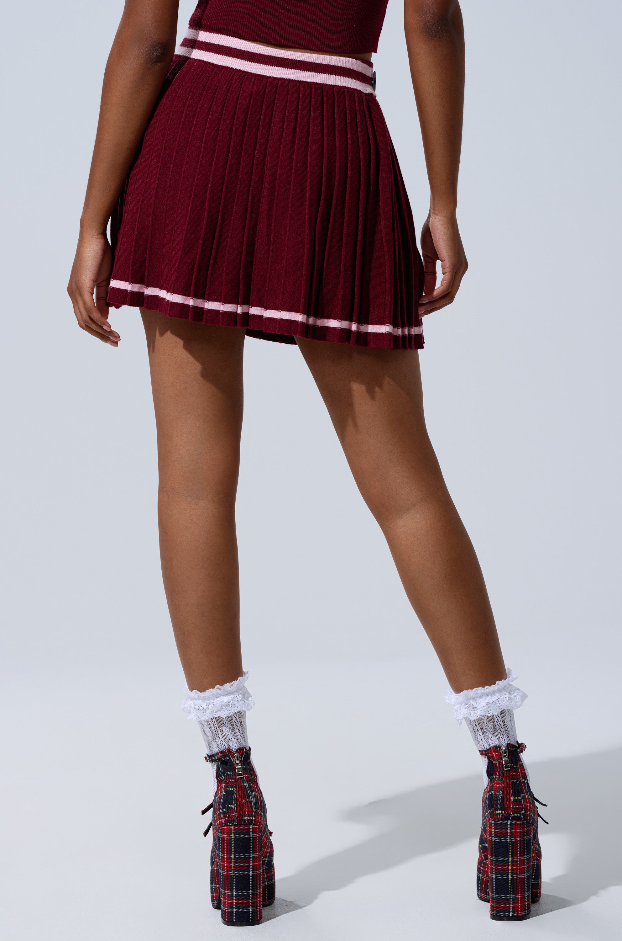 DREKE KNIT PLEATED MINI SKIRT