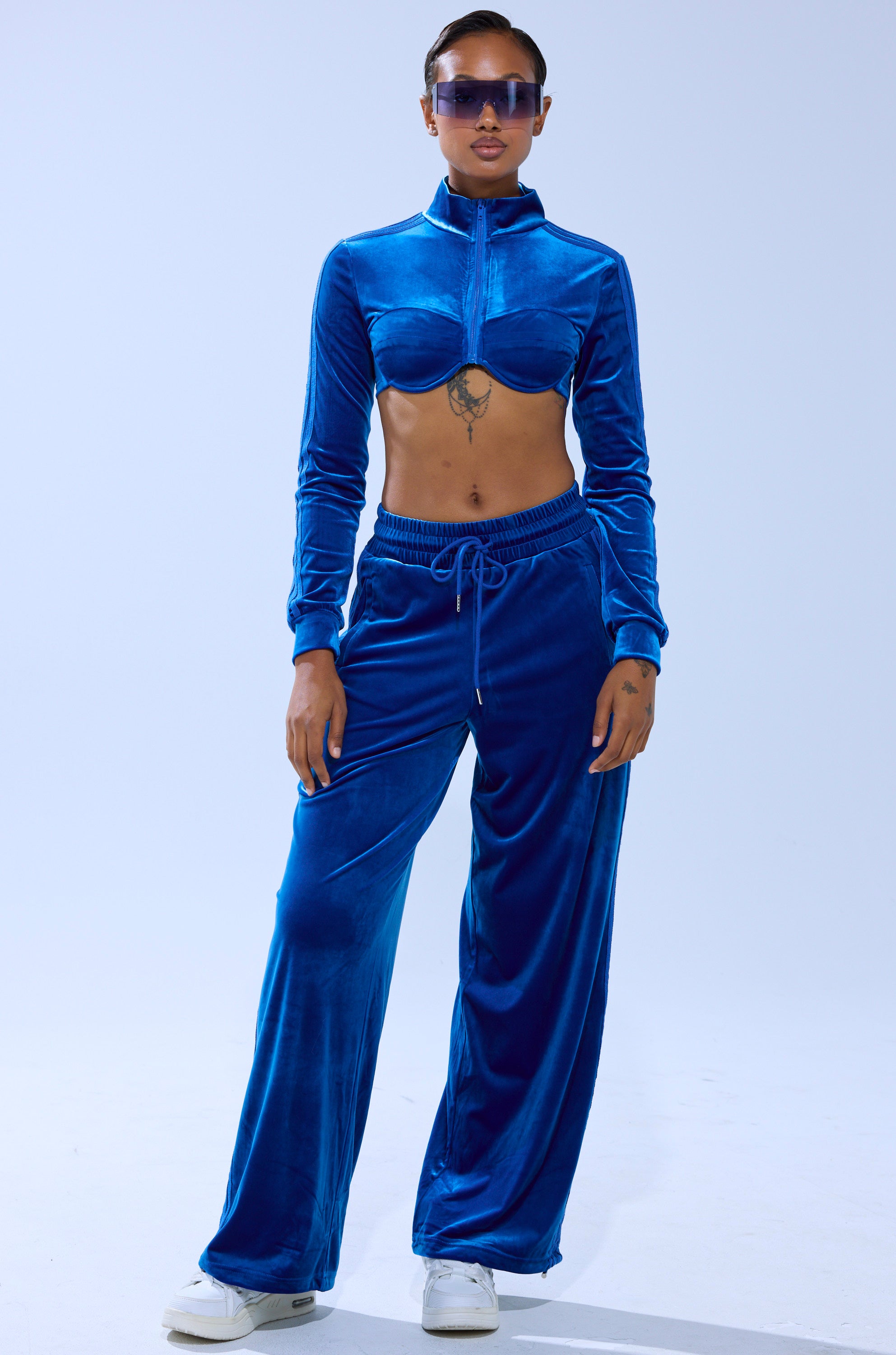 ELECTRIC BLUES WIDE LEG JOGGER