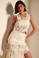 ASYMMETICAL CROCHET PAISLEY BLOUSE