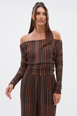 CANDICE STRIPE OFF THE SHOULDER BLOUSE