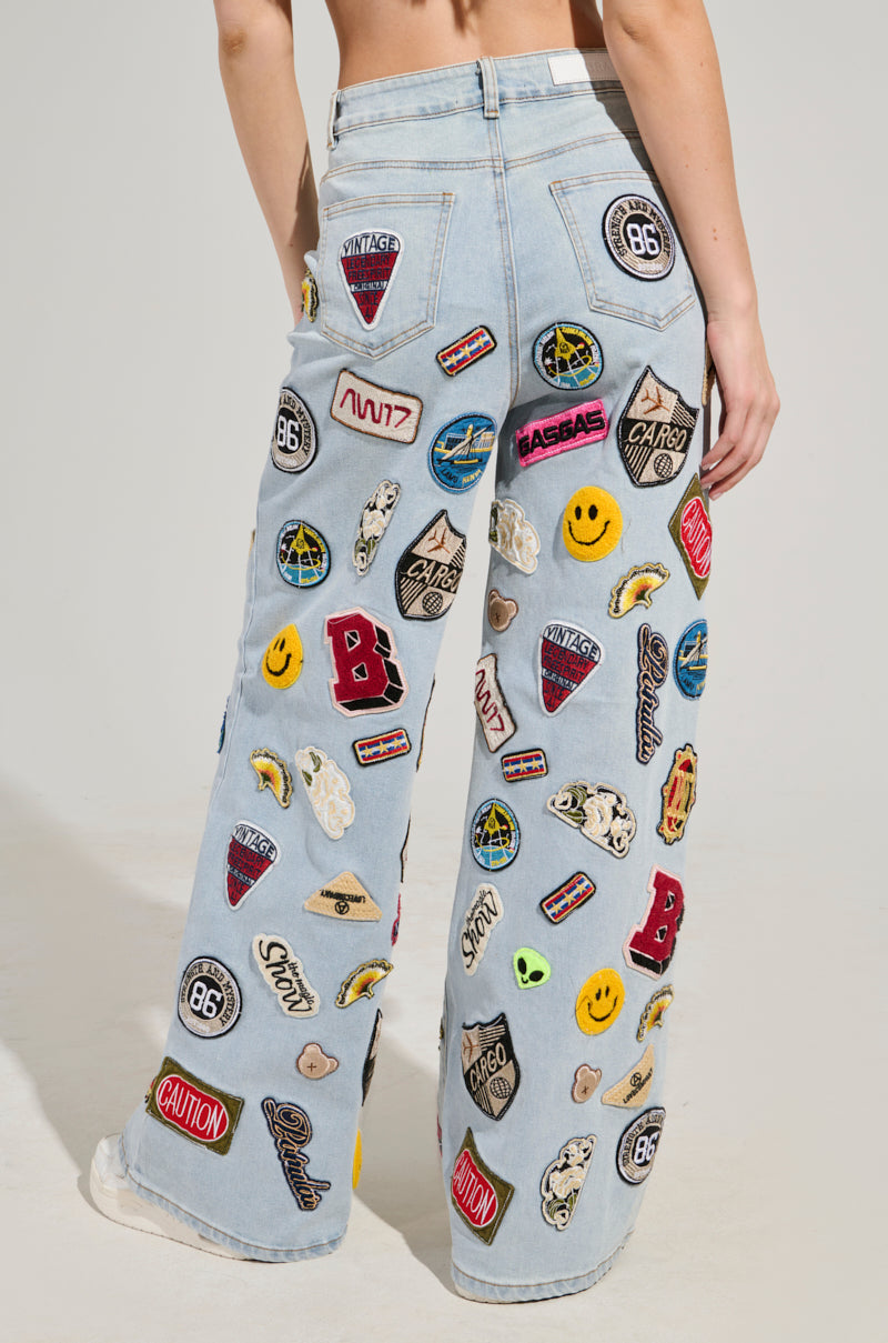 AUSTIN WIDE LEG PATCH DENIM