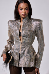 BRONZE BROCADE BLAZER