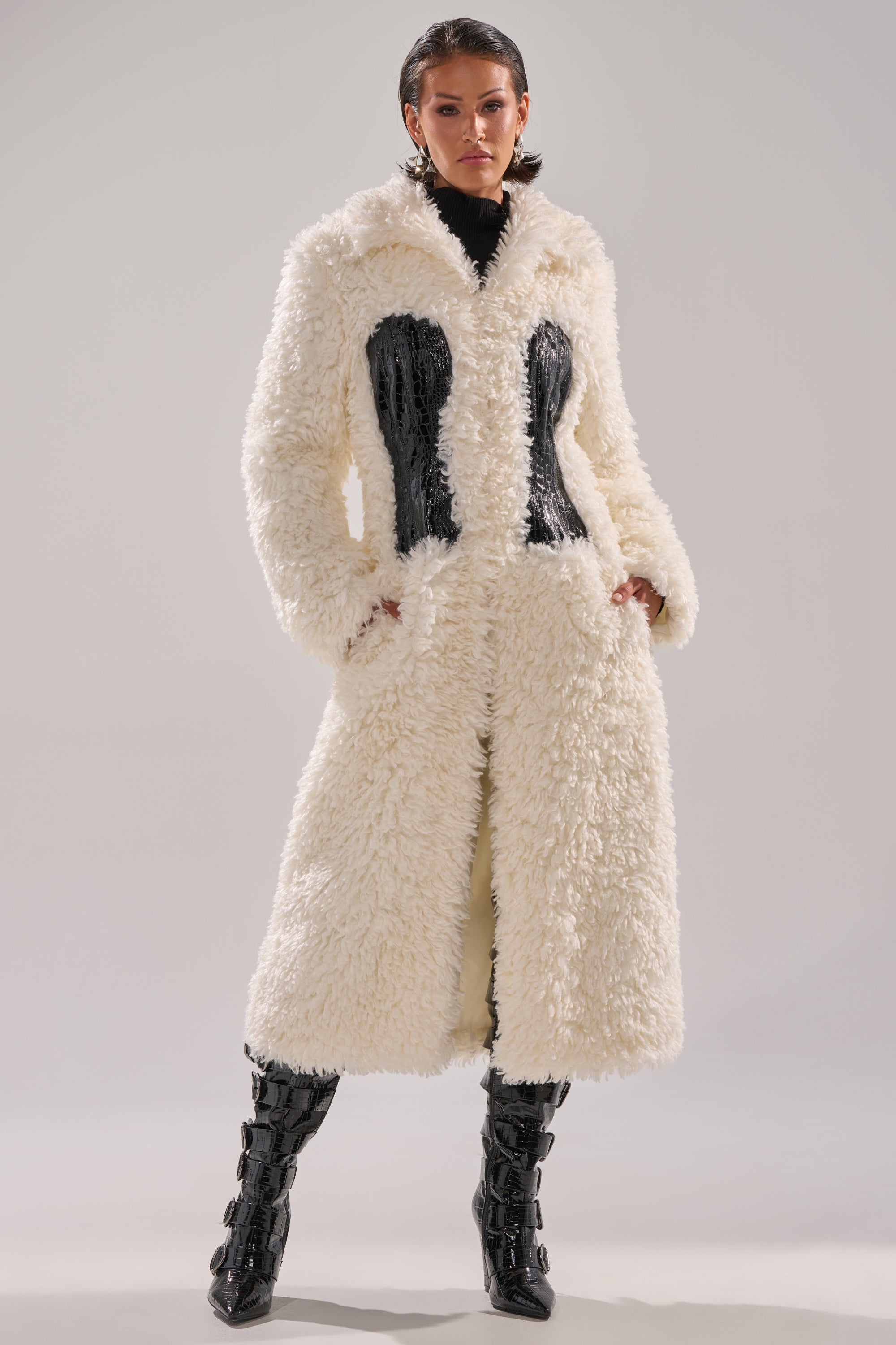 BUY ME ROSES CORSETED FUR COAT