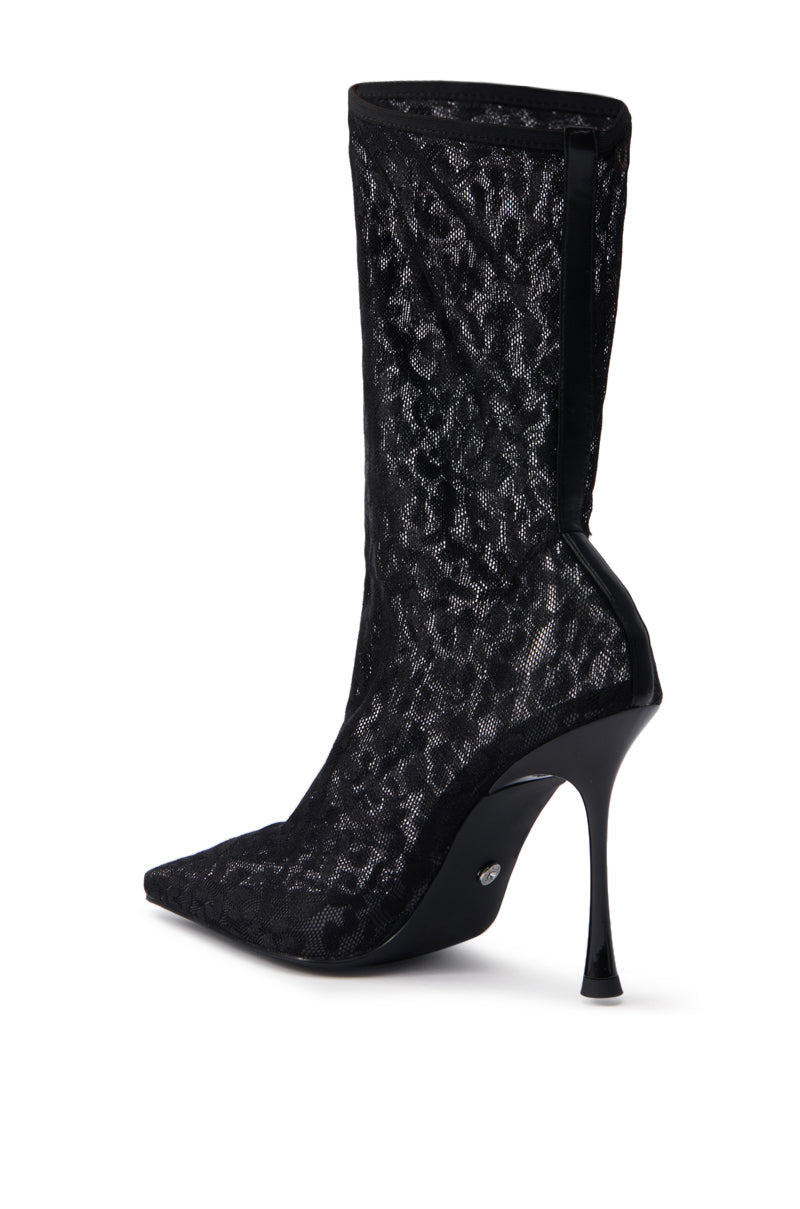 AZALEA WANG NICKLAS BLACK LEOPARD STILETTO BOOTIE