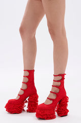 AZALEA WANG SPREENE RED CHUNKY PUMP