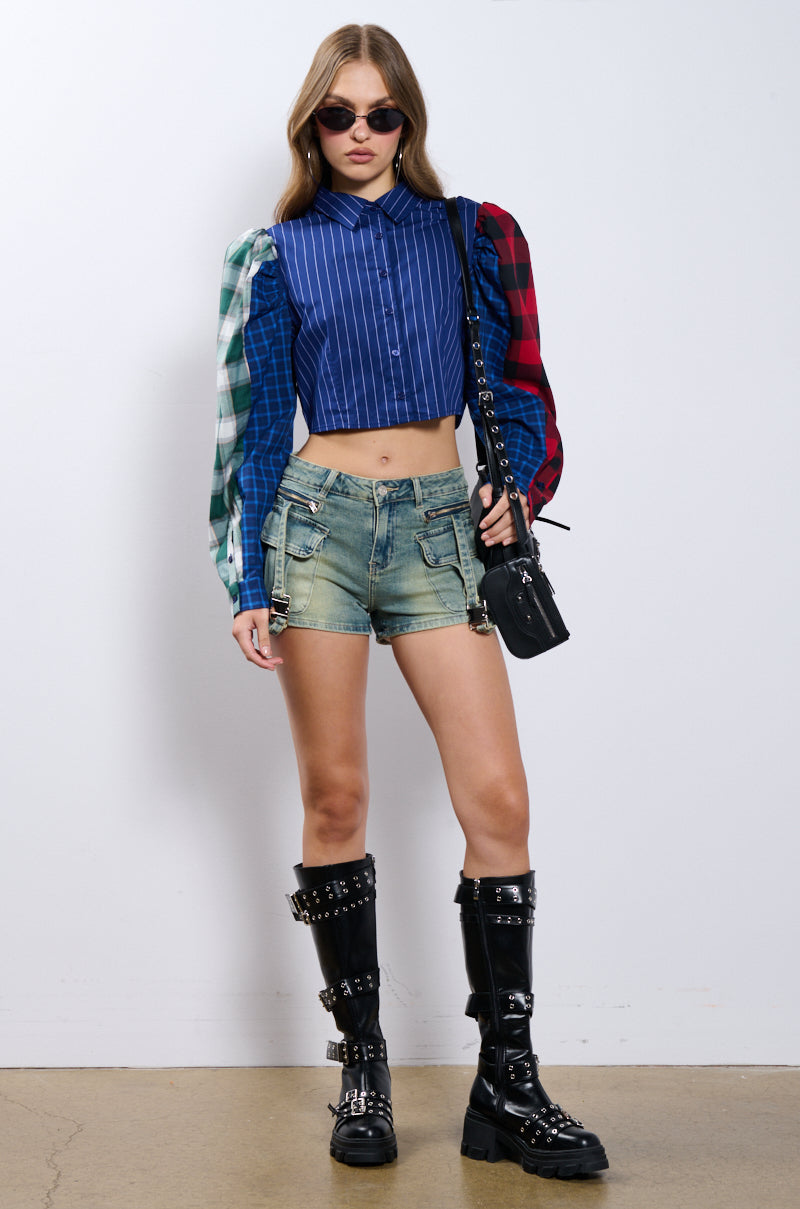 ALL DIFFERENT DIRECTIONS BUTTON UP BLOUSE