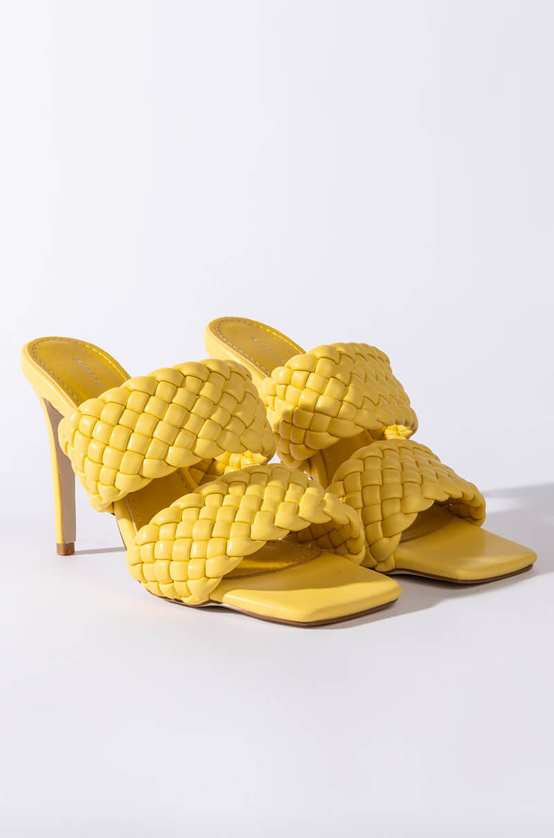 AZALEA WANG ALL YOUR LOVE STILETTO SANDAL IN YELLOW