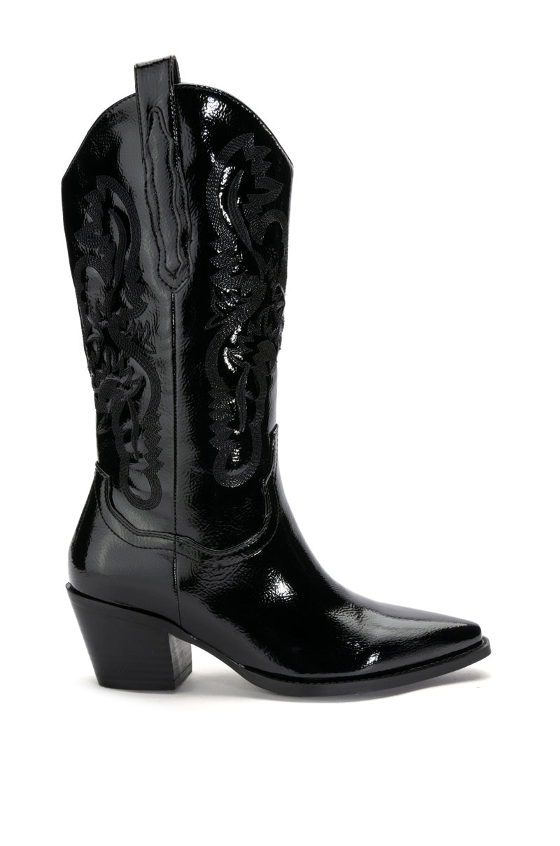 AZAAZALEA WANG ANDREA CHUNKY WESTERN BOOT IN BLACK