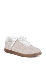 AZALEA WANG BRYAR SILVER EMBELLISHED SNEAKER