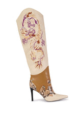 AZALEA WANG ENEAS BROWN SNAKE AND PU WESTERN BOOT