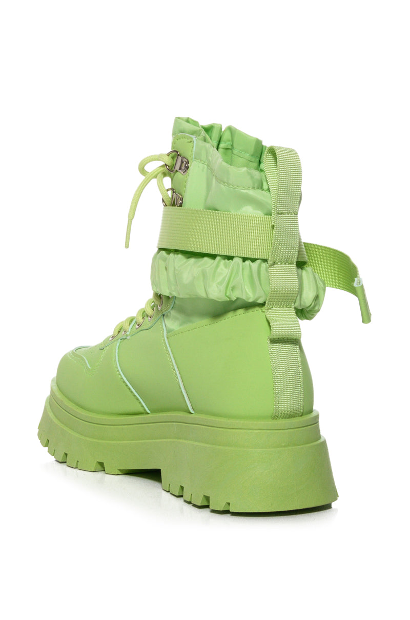 AZALEA WANG PEACHY MONOCHROMATIC SNEAKER IN GREEN