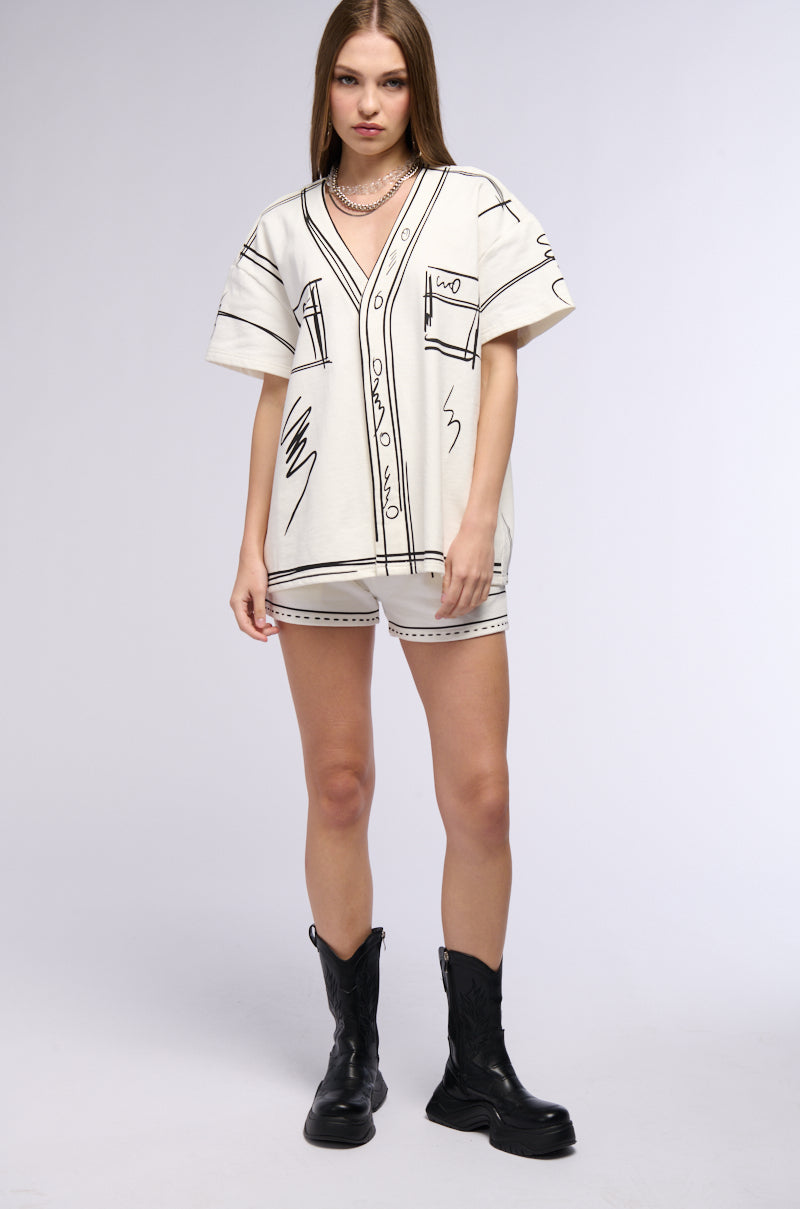 BACK IN THE GAME BUTTON DOWN SHORT SLEEVE SHIRT
