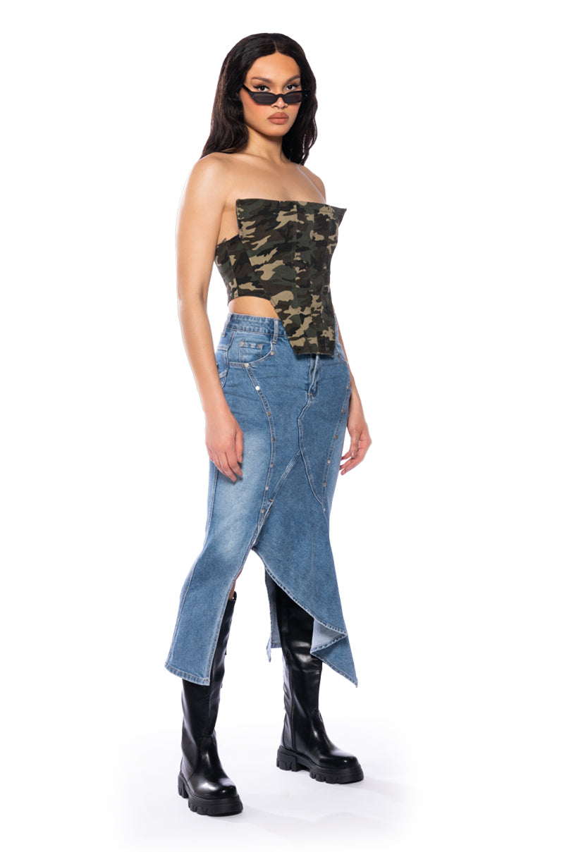 ARIELE MID DENIM SKIRT