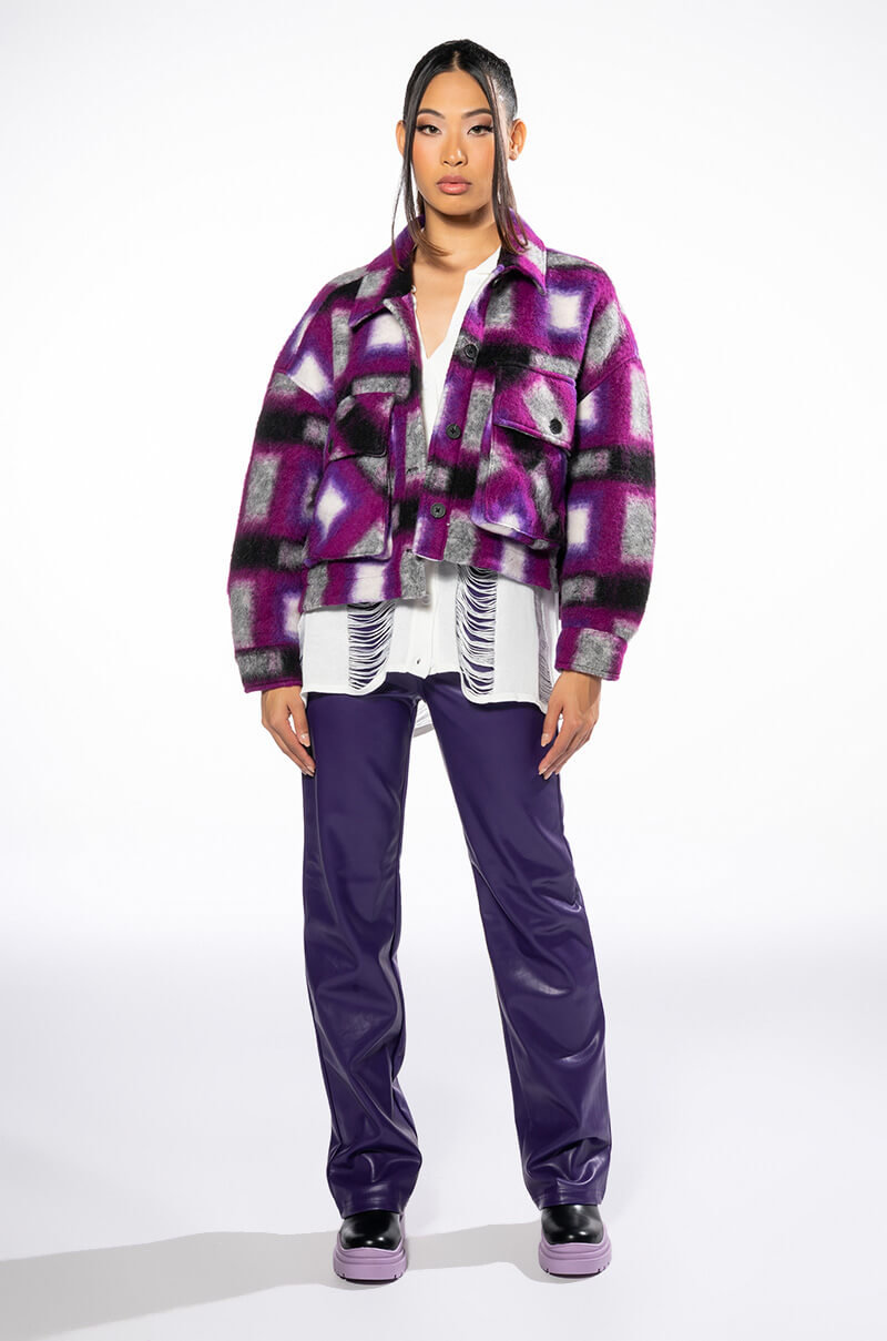 BLANK NYC LUCK FINDER SHERPA CROP SHACKET