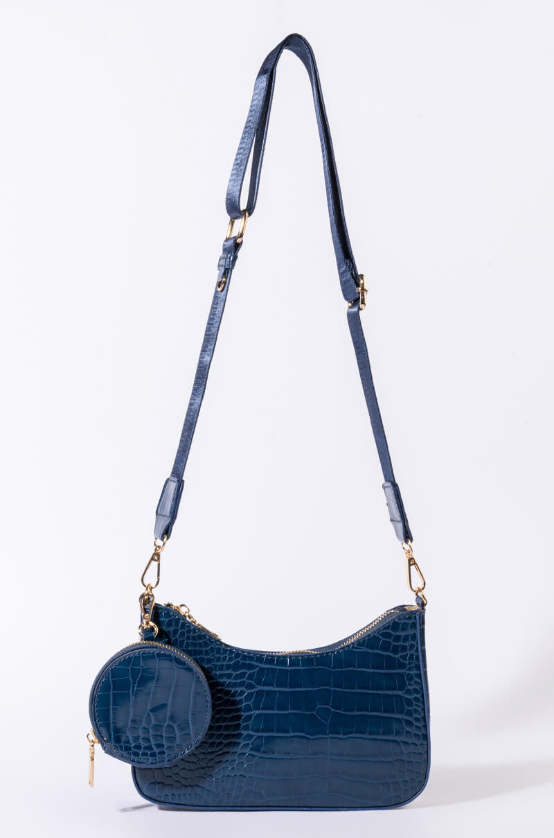 BLUE DREAMS CROC BAGUETTE PURSE SET