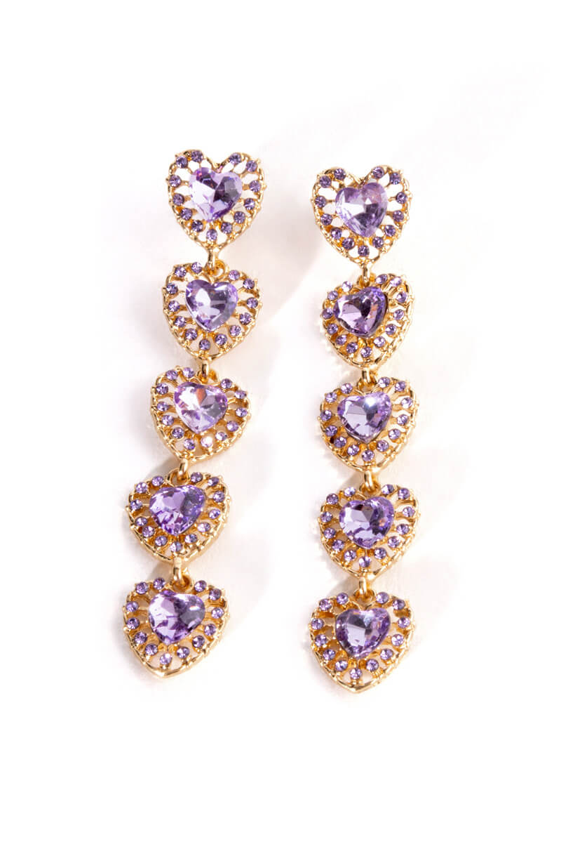 BOTTOM OF MY HEART RHINESTONE GEM DROP EARRINGS