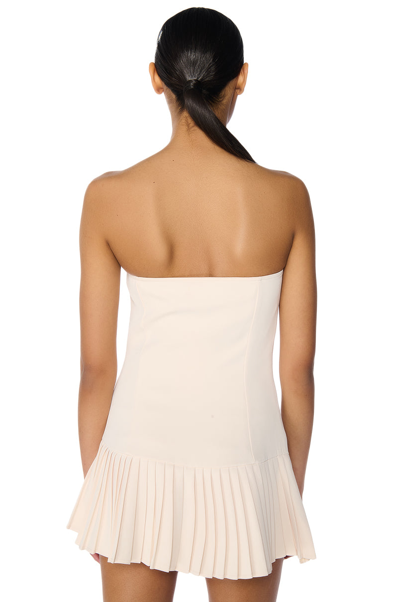 BROOKE PLEATED MINI DRESS