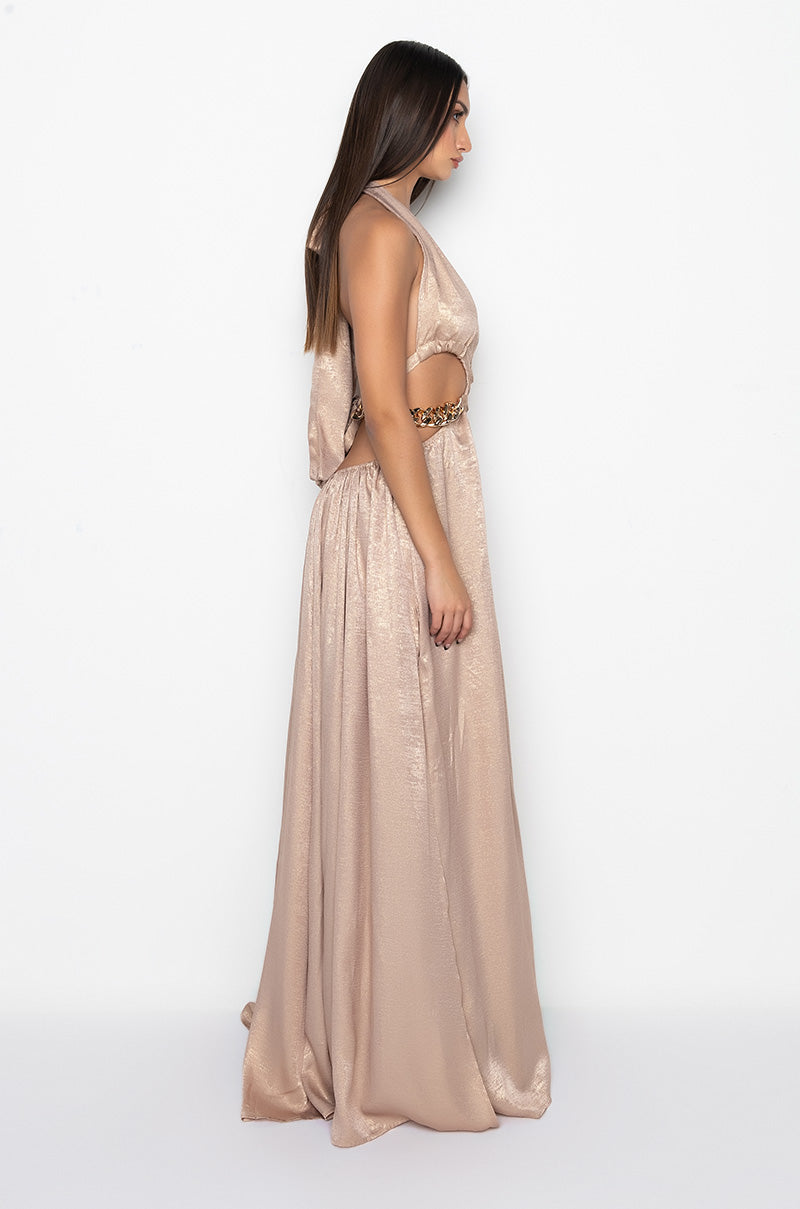 CALL IT WHAT YOU WANT MAXI DRESS WITH CHAINS TRIM