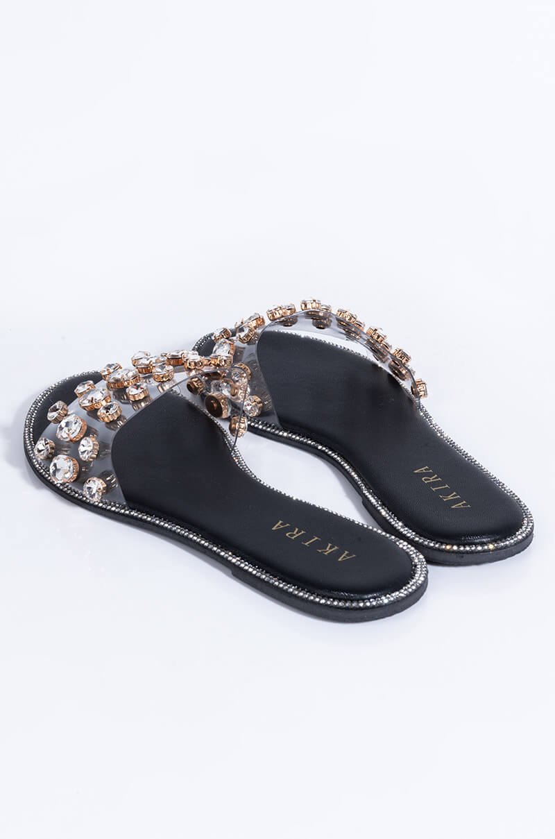 CALL ME HONEY RHINESTONE SANDAL BLACK