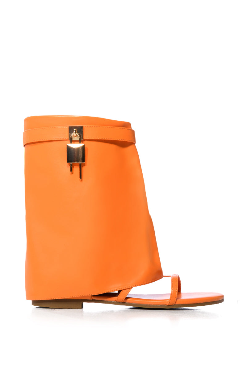 CARAMI ORANGE SHEATH SANDAL WITH LOCK