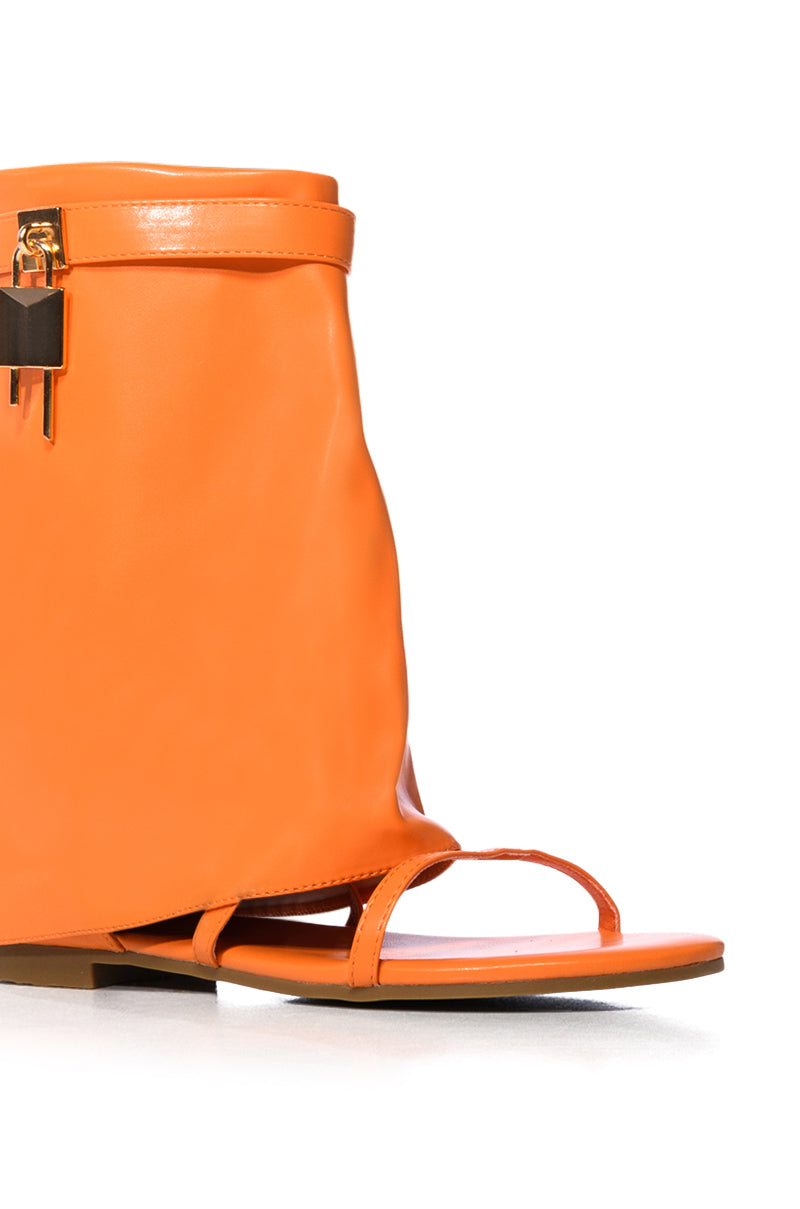 CARAMI ORANGE SHEATH SANDAL WITH LOCK