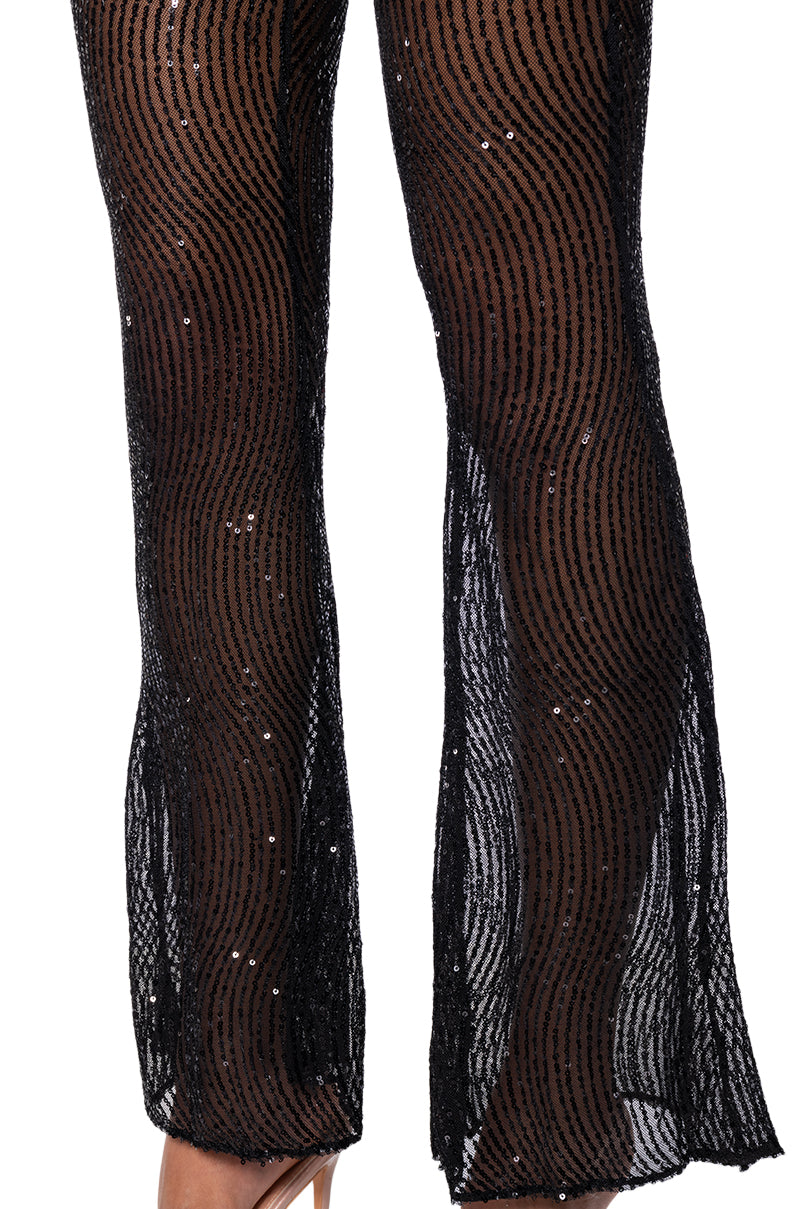 CATCHING EYES SEQUIN EMBELLISHED FLARE PANT