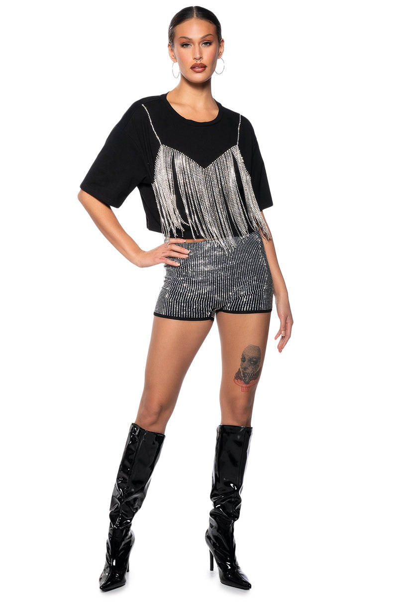CHROME DANCER RHINESTONE TSHIRT