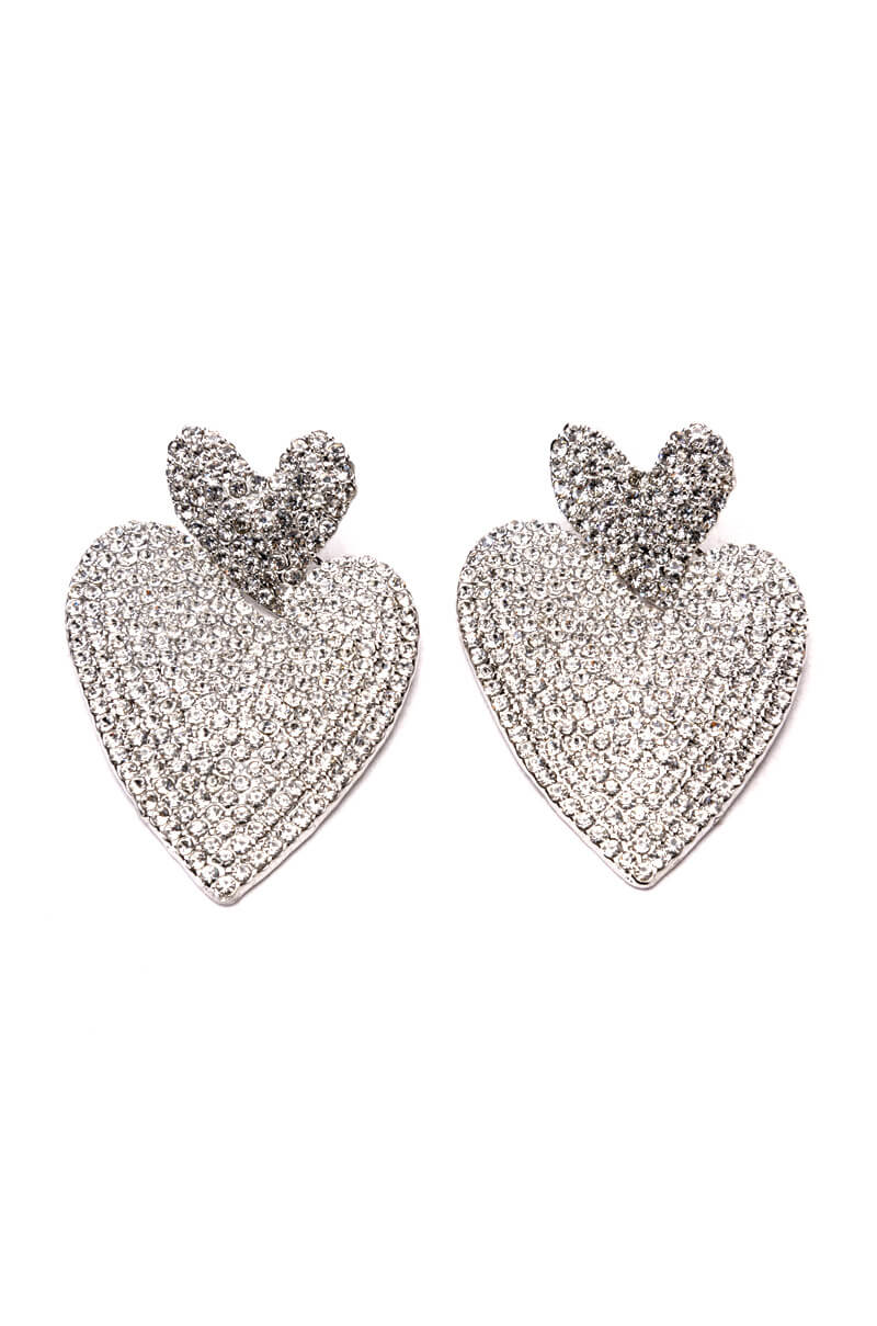 CROSS MY HEART EMBELLISHED EARRINGS