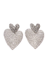 CROSS MY HEART EMBELLISHED EARRINGS