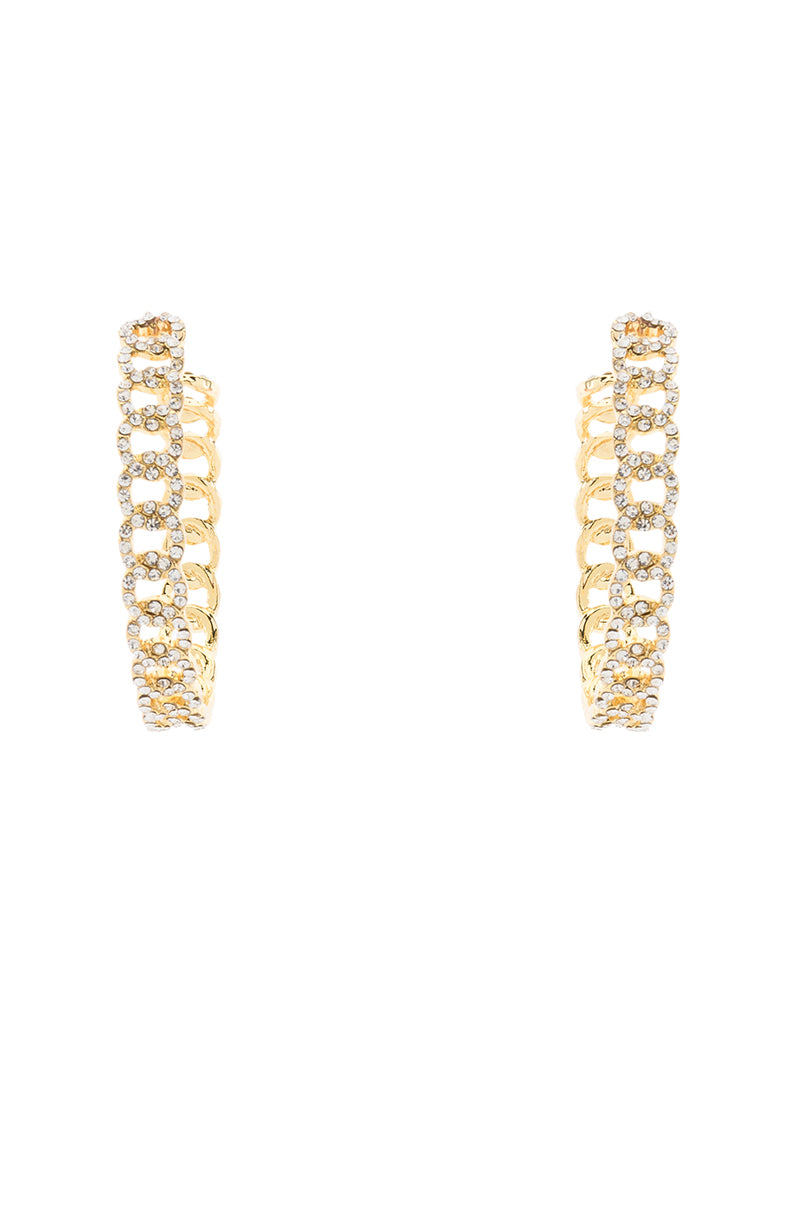 CUBAN GOLD PAVE HOOPS