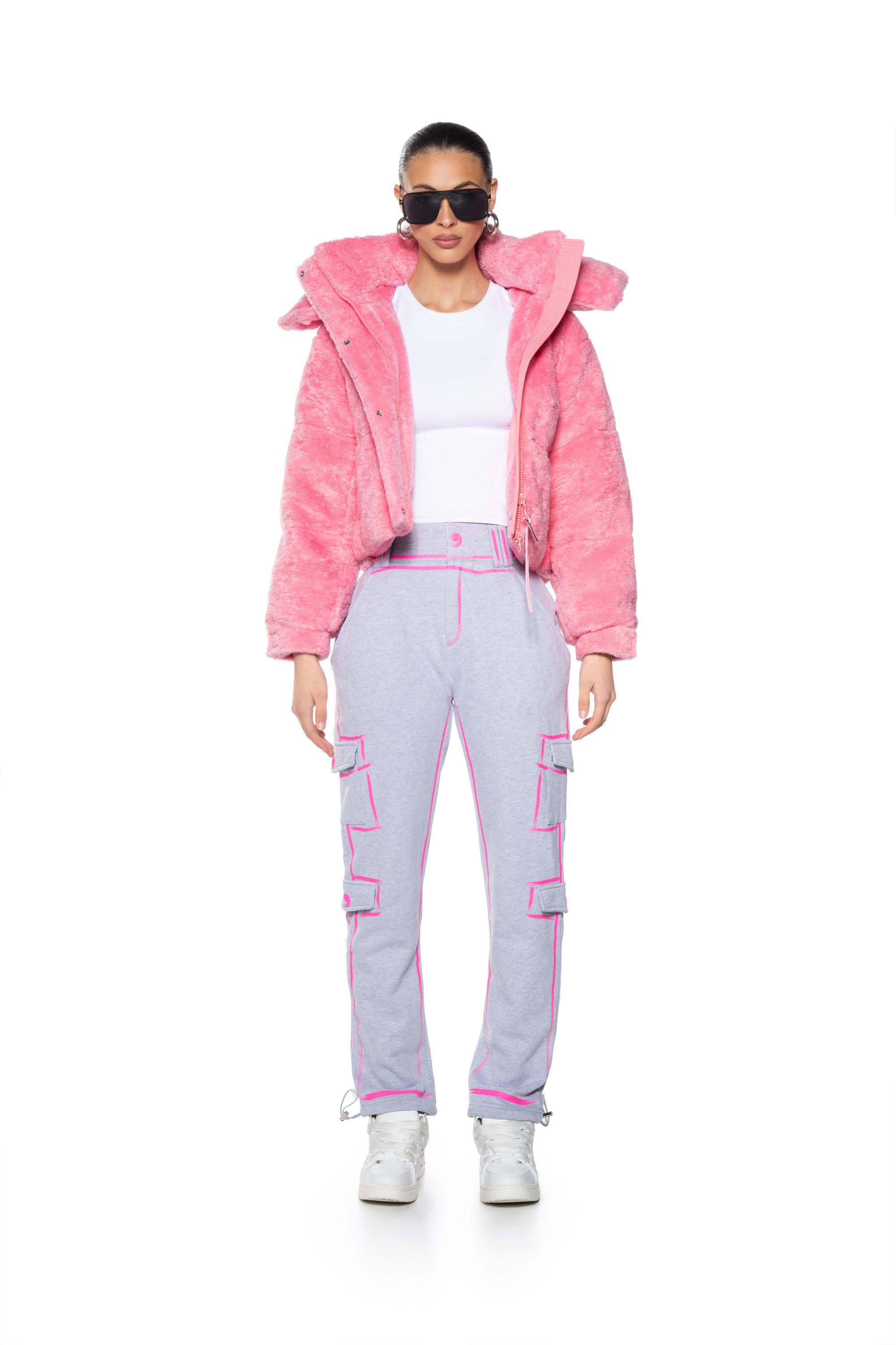 DRAWN IN ADJUSTABLE DRAWCORD WIDE LEG PANT