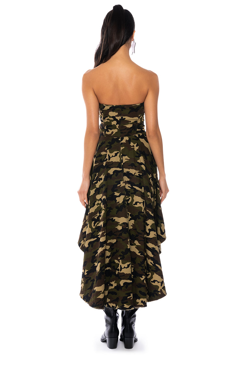 DUSK TIL DAWN CAMO CORSET BLOUSE