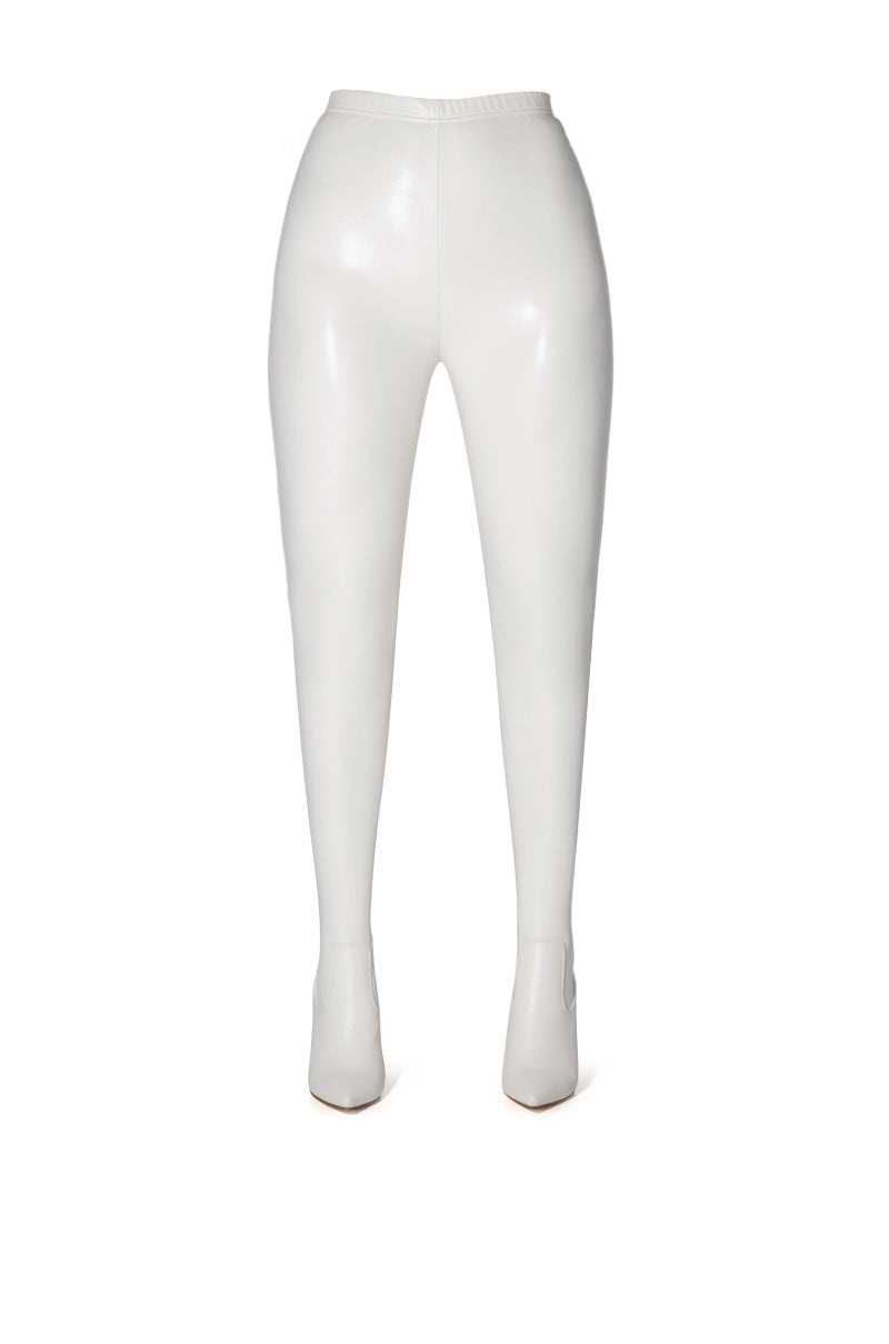 AZALEA WANG KAY KAY SEXY STILETTO SLIM BOOT PANT IN WHITE